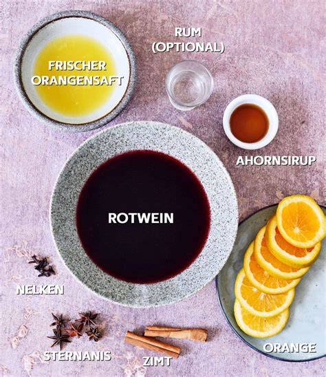 Zutaten für klassischen Glühwein