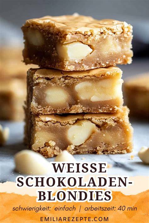 Zutaten für weiße Schokoladen Brownies und Blondies