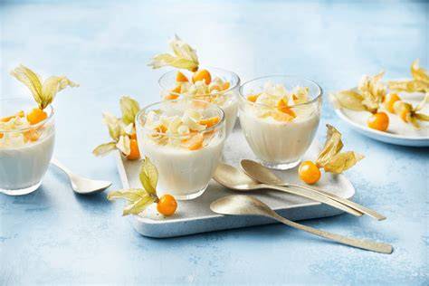 Zutaten für weiße Schokoladen-Panna-Cotta