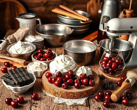 Zutaten und Equipment für Tortenbäckerei