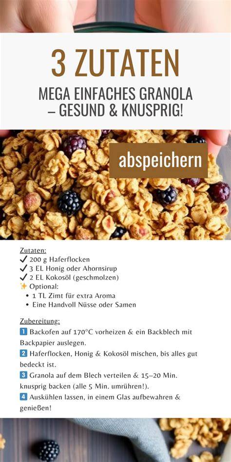 Zutaten und Mischvarianten von Granola als Infografik