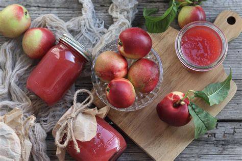 Zutaten und Zubereitungs-Schritte Nektarinenmarmelade Infografik
