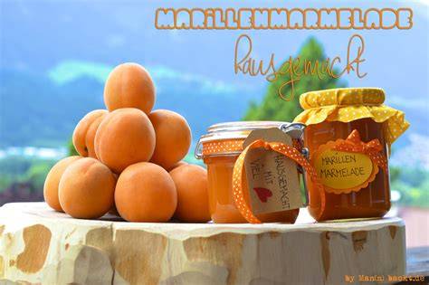 Zutaten und Zwischenschritte der Marillenmarmelade