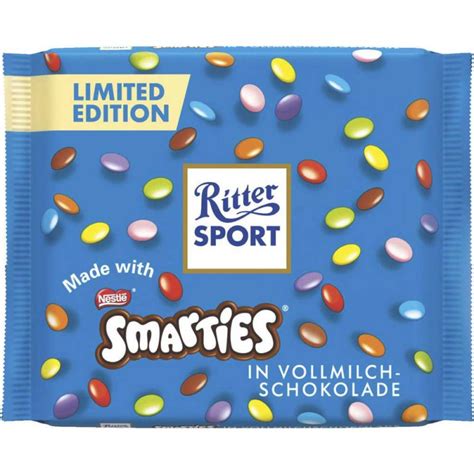 Zutatenliste und Produktionsschema Ritter Sport mit Smarties