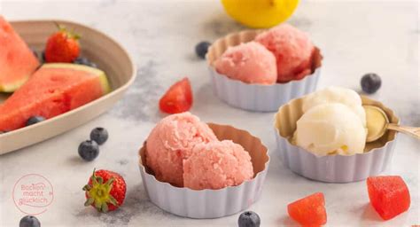 Zutatenvariationen für Eis: vegan, Sorbet, mit und ohne Zucker