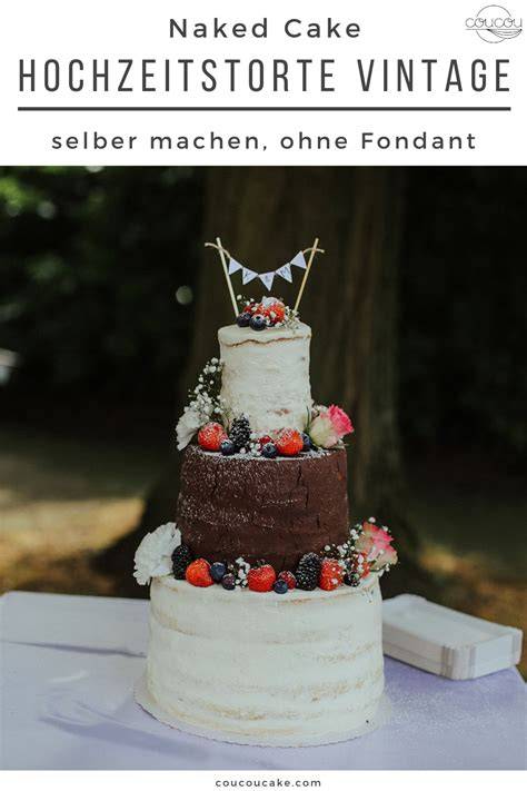 Zweistöckige Hochzeitstorte ohne Fondant mit Schokoladenüberzug