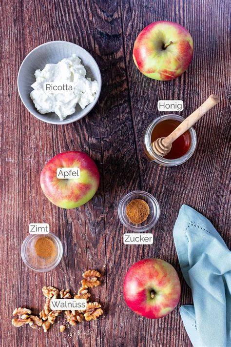 alle Zutaten für den Apfel-Zimt-Blechkuchen, nebeneinander