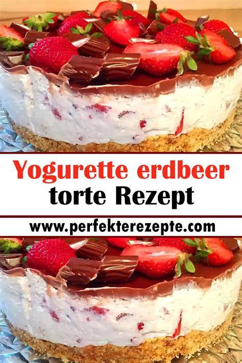 angeschnittene Yogurette Erdbeer-Torte auf Teller