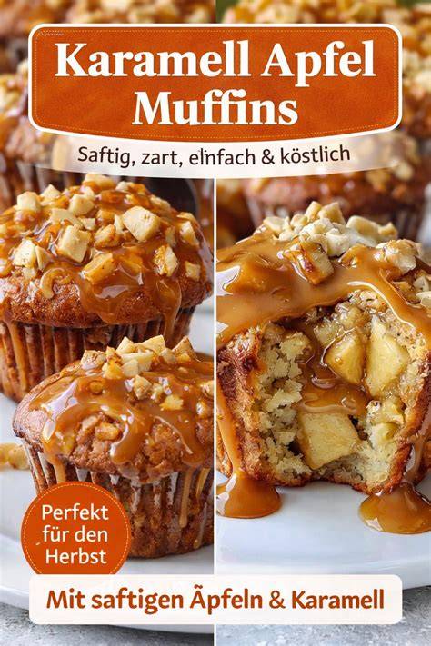 apfel karamell muffins mit frosting und karamelldecor