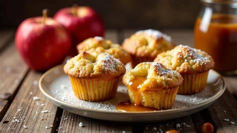 apfel karamell muffins tisch setting kaffeepause