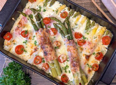 backblech mit ofen-spargel und parmesan