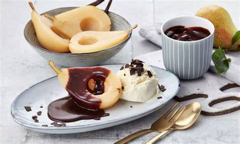 birne helene mit schokoladensosse