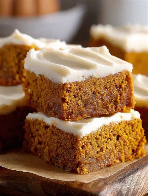 blechkuchen pumpkin bars mit frostingschicht