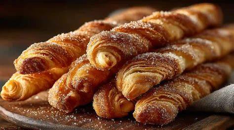 croissant-brot mit zimt und zucker