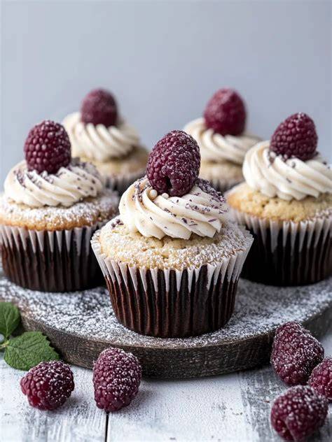 cupcakes und kekse als dessert neben torten