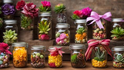 dekorierte geschenkgläser mit cookies-mix, bändern und etiketten