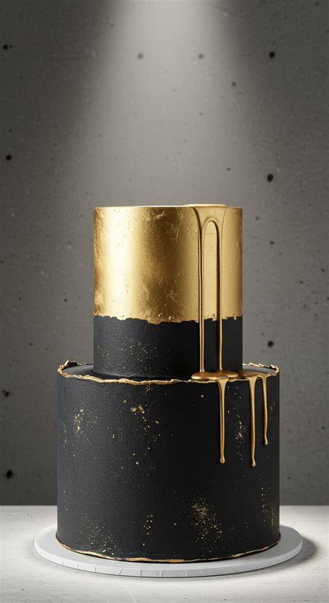 dreifarbiger Guss rot schwarz gold auf Torte