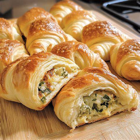 ei milch glasur herzhafte croissants schritt bilder