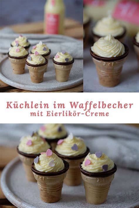 eierlikör und waffelbecher - modern und klassisch serviert