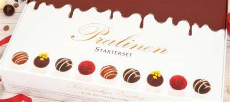 elegantes kartondesign pralinen starterset