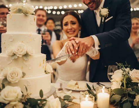 emotionale Momente beim Anschneiden der Hochzeitstorte