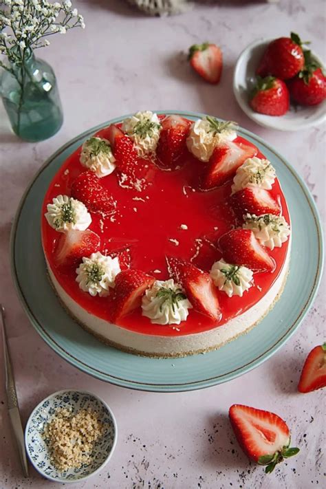 erdbeer joghurt torte mit fruchtspiegel anschnitt
