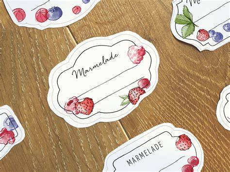 etiketten und zubehör für selbstgemachte marmelade
