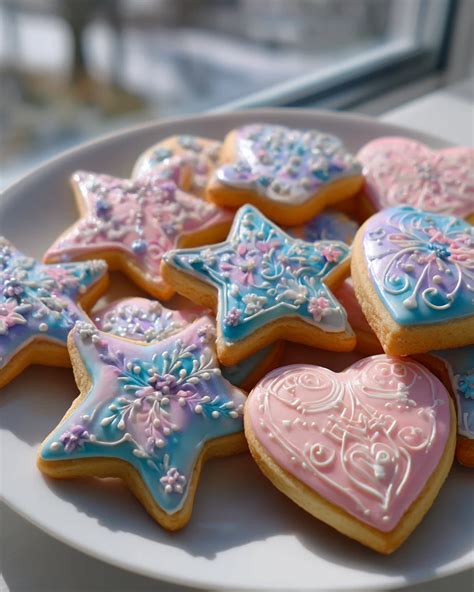 fein verzierte Kekse mit Royal Icing
