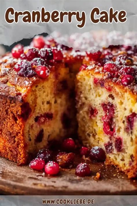 festlich dekorierter Cranberry-Kuchen mit Zitrusglasur