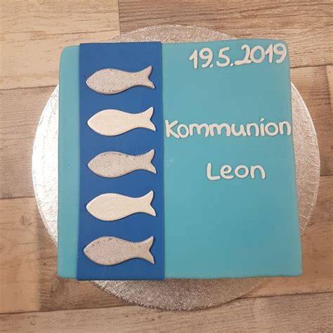 fischmotiv kommunionstorte mit fondant selbst gemacht
