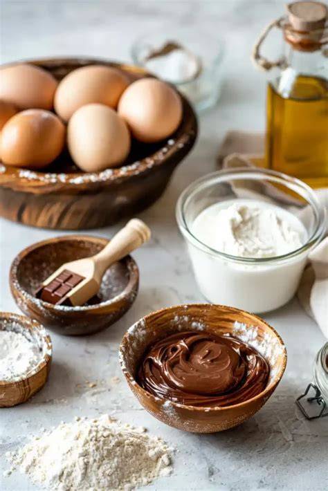 frisch gebackene nutella-muffins dekoriert mit sahne