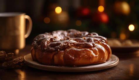 frisch gebackener Zwetschgen Quark Kuchen auf rustikalem Holztisch