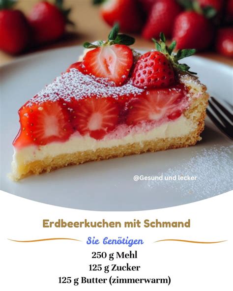 frische Erdbeeren, Erdbeerfelder und Zutaten für Erdbeerkuchen