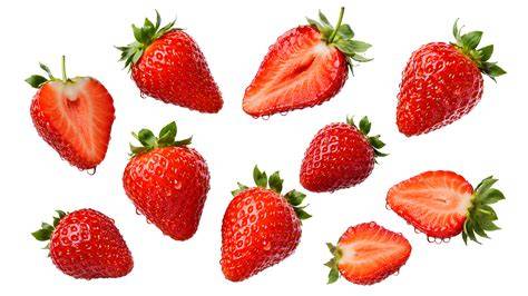 frische Erdbeeren, ganz und halbiert, auf Holzbrett vor Torte