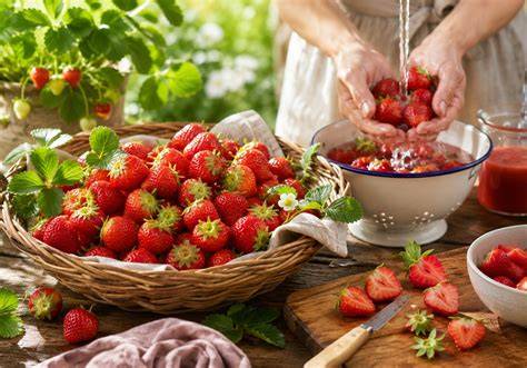 frische Erdbeeren aus dem Garten
