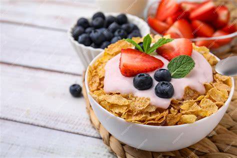 frische Johannisbeeren und Joghurt in einer Schüssel