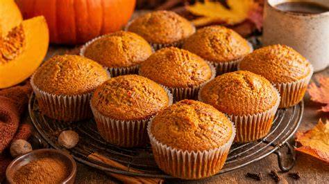 frische Kürbis-Muffins auf einem Teller