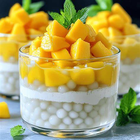 frische Mangos und Kokosmilch