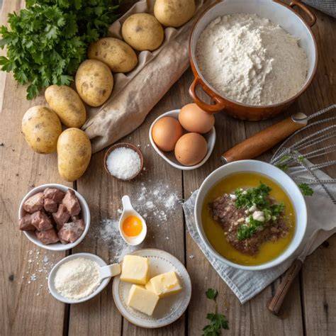frische Zutaten für Rinderfilet und Trüffel-Kartoffelpüree