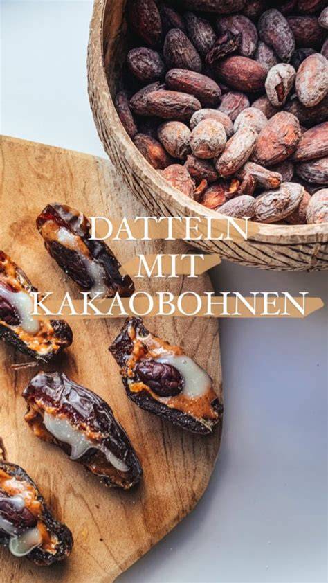 getrocknete Datteln und Kakaobohnen