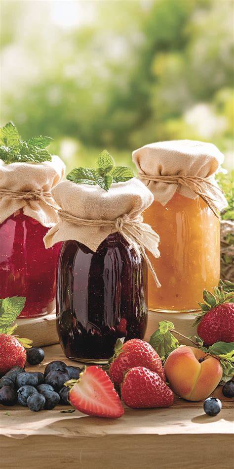 hausgemachte Marmelade mit frischen Früchten