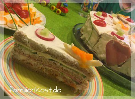 herzhafte Brottorte im Anschnitt