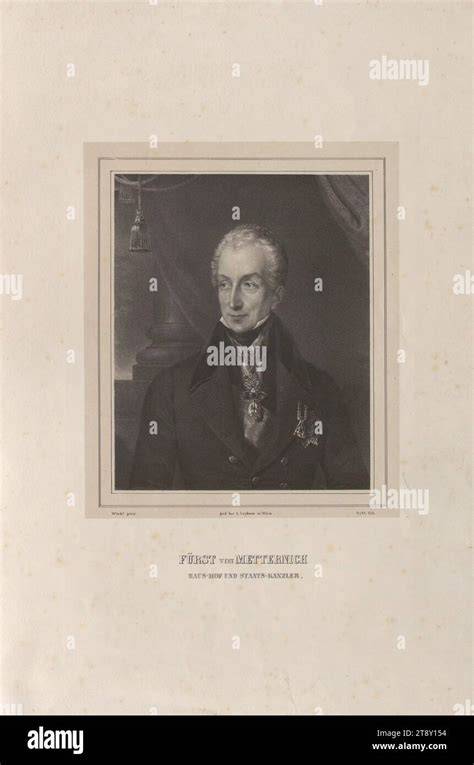 historische Grafik Franz Sacher und Hof von Metternich