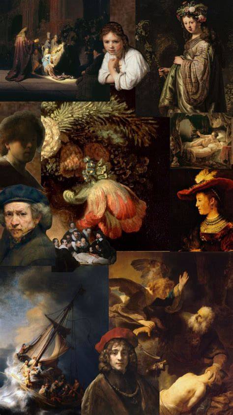 historischer Rembrandt und Rembrandt Torte Collage