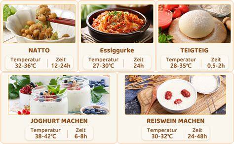 infografik rührdauer und temperatur für verschiedene eistypen