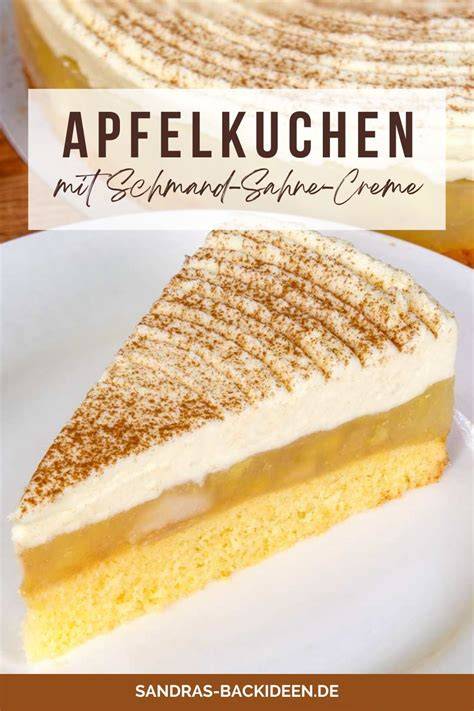 infografik schichten: mürbeteigboden, apfelpudding, schmandcreme, goldene oberfläche