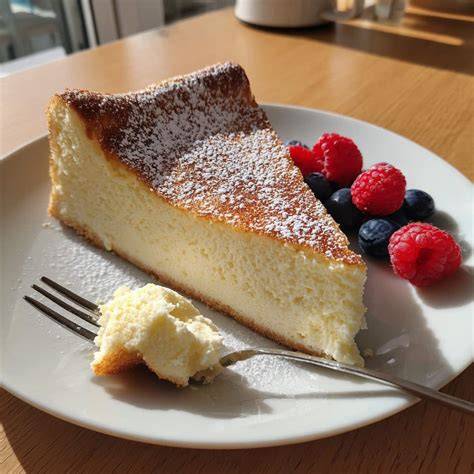 käsekuchen mit puderzucker bestäubt