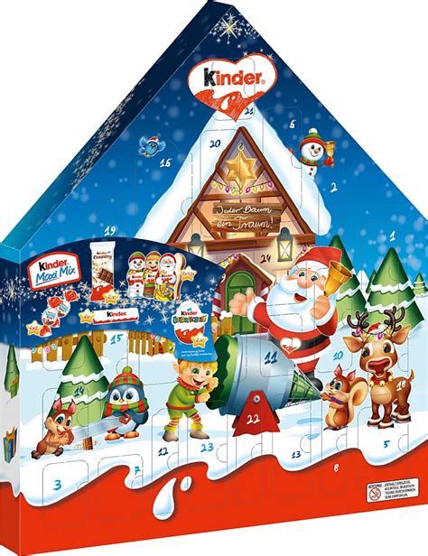 kinderschokolade Kinder Adventskalender in weihnachtlichem Design