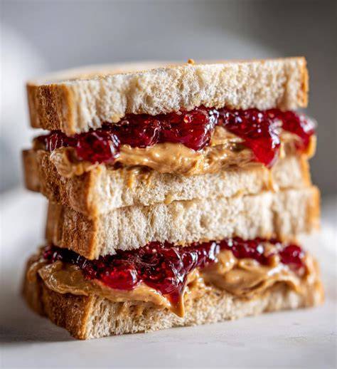 klassisches Peanut Butter Jelly Sandwich
