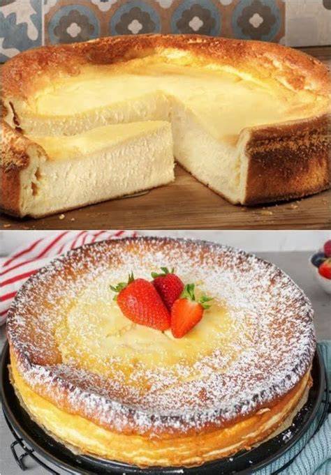 kleiner Bodenloser Käsekuchen auf Servierteller